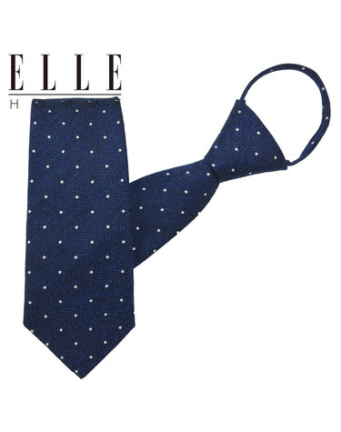 [ELLE HOMME] 엘르옴므 실크 지퍼/자동 넥타이-헤링본도트 네이비 7.5cm