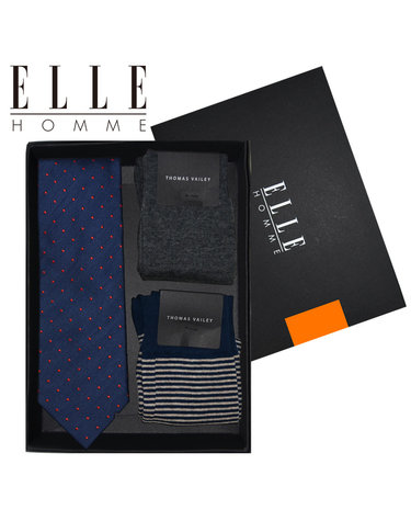 [ELLE HOMME] 엘르옴므 선물세트C-실크넥타이1+신사양말2