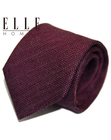 [ELLE HOMME] 엘르옴므 실크넥타이 - 와이드헤링본 와인 8cm