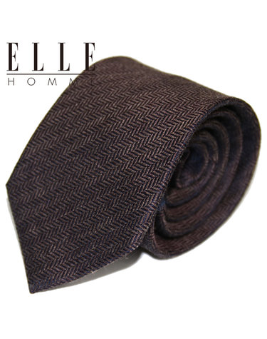 [ELLE HOMME] 엘르옴므 실크넥타이 - 와이드헤링본 브라운 8cm