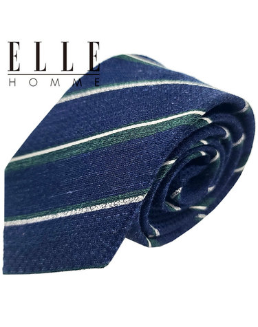 [ELLE HOMME] 엘르옴므 실크 넥타이 - 쿠바 네이비 7.5cm