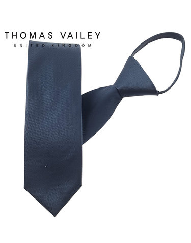 [THOMAS VAILEY] 토마스베일리 자동/지퍼넥타이-에스프레소 네이비 7cm