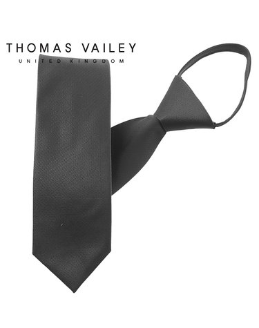 [THOMAS VAILEY] 토마스베일리 자동/지퍼넥타이-에스프레소 블랙 7cm