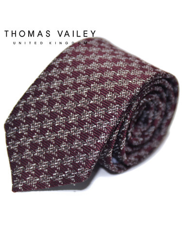 [THOMAS VAILEY] 토마스베일리 실크넥타이-하운드코튼 와인 7.5cm