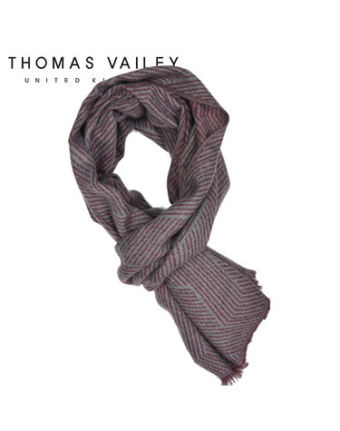 [THOMAS VAILEY] 울머플러 헤링본 와인 폭 60cm 길이 200cm