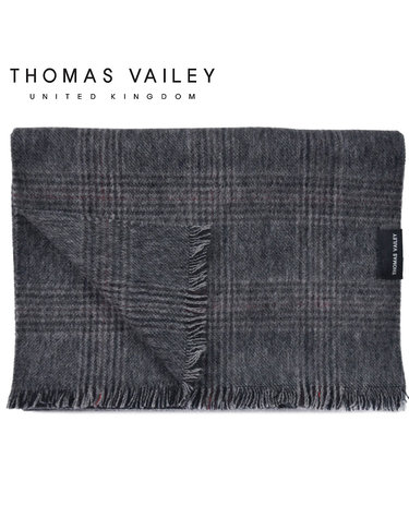 [THOMAS VAILEY] 캐시미어 블렌드 울머플러 글렌체크 그레이