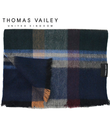 [THOMAS VAILEY] 캐시미어 블렌드 울머플러 쿨체크 블랙