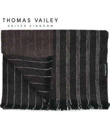 [THOMAS VAILEY] 캐시미어 블렌드 울머플러 리버서블 스트라이프 브라운