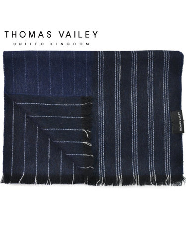 [THOMAS VAILEY] 캐시미어 블렌드 울머플러 리버서블 스트라이프 네이비