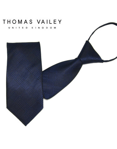[THOMAS VAILEY] 토마스베일리 자동/지퍼넥타이-다크글렌 네이비 8cm