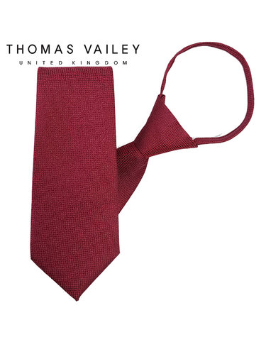 [THOMAS VAILEY] 토마스베일리 자동/지퍼넥타이-그라운드 레드 7.5cm