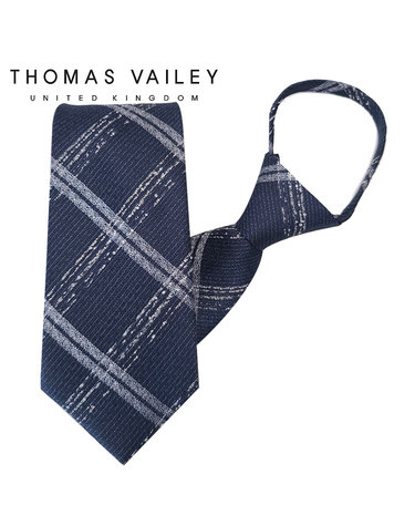 [THOMAS VAILEY] 토마스베일리 자동/지퍼넥타이-몬트리올 네이비 7.5cm