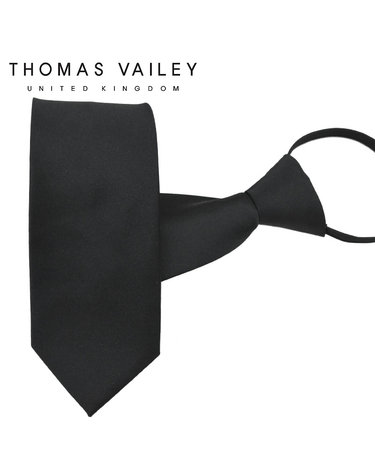 [THOMAS VAILEY] 토마스베일리 자동/지퍼넥타이- 예장 블랙 와이드 8cm