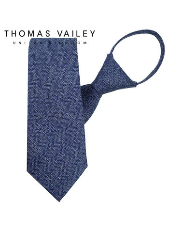 [THOMAS VAILEY] 토마스베일리 실크 자동/지퍼 넥타이-그라스 블루 7.5cm