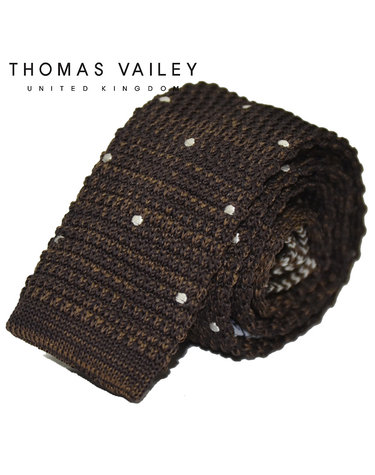 [THOMAS VAILEY] 토마스베일리 니트넥타이-첫눈 브라운 5.5cm