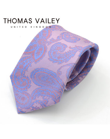 [THOMAS VAILEY] 토마스베일리 세미세븐폴더 실크넥타이 - 럭스페이즐리 핑크