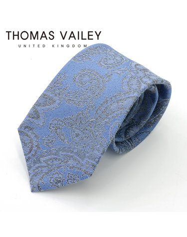 [THOMAS VAILEY] 토마스베일리 세미세븐폴더 실크넥타이 - 럭스페이즐리 블루