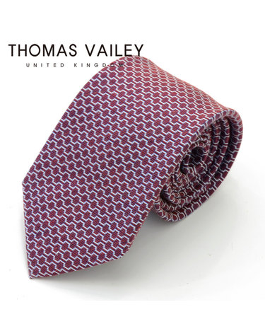 [THOMAS VAILEY] 토마스베일리 세미세븐폴더 실크넥타이 - 기어 와인