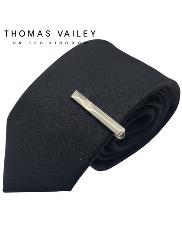 [THOMAS VAILEY] 토마스베일리 핀장식 패션넥타이 - 캣츠아이 블랙 7cm