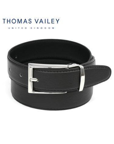 [THOMAS VAILEY] 토마스베일리 정장 비조 수동 소가죽 벨트 - 스퀘어 블랙