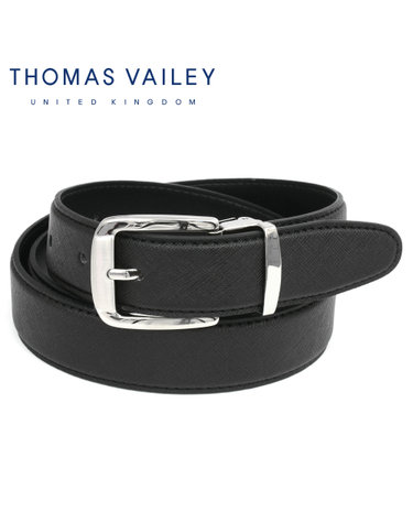 [THOMAS VAILEY] 토마스베일리 정장 비조 수동 소가죽 벨트 - 라운드 블랙