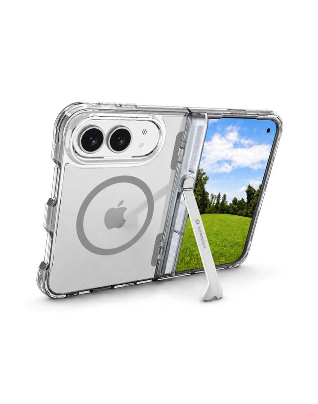 뉴니스 아이폰 듀오 케이스 맥세이프 힌지보호 투명 킥스탠드 케이스 iPhone Duocase 착용컷