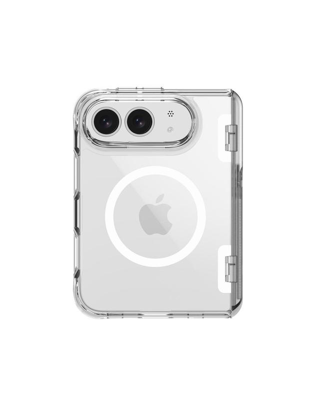 뉴니스 아이폰 듀오 케이스 맥세이프 힌지보호 투명 킥스탠드 케이스 iPhone Duocase 착용컷