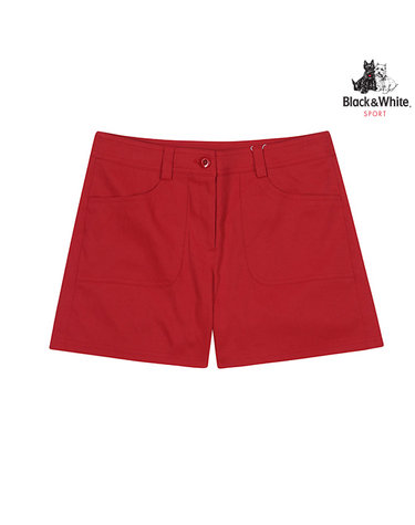 [블랙앤화이트] 여성 포켓 빅로고 포인트 3부 팬츠 4409LCEG_RED