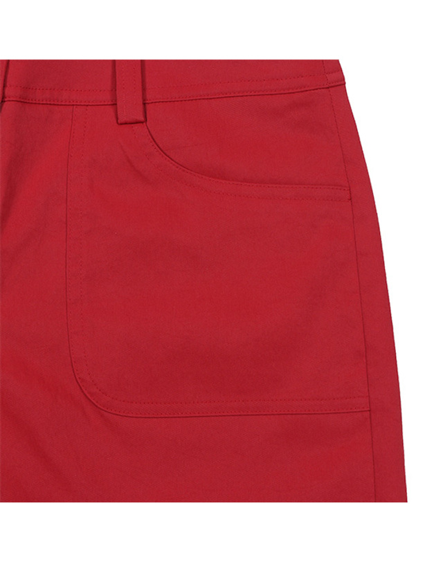 블랙앤화이트 [블랙앤화이트] 여성 포켓 빅로고 포인트 3부 팬츠 4409LCEG_RED 착용컷