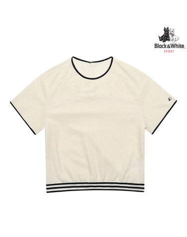 [블랙앤화이트] 여성 여름 플리츠 블루종 블라우스 6133LZUP_IVORY