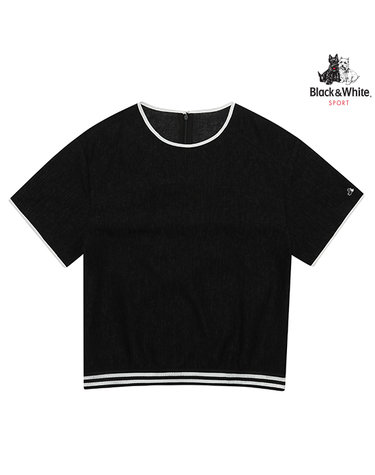 [블랙앤화이트] 여성 여름 플리츠 블루종 블라우스 6133LZUP_BLACK
