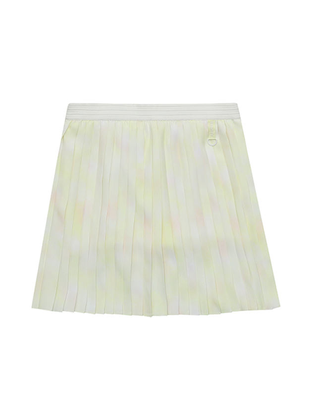 블랙앤화이트 [블랙앤화이트] 여성 여름 물나염 플리츠 스커트 4043LZSP_YELLOW 착용컷