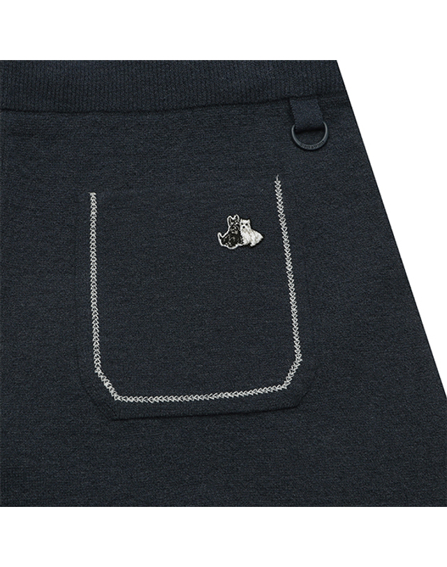 블랙앤화이트 [블랙앤화이트] SET-UP 린넨 반바지 5313LZKC_NAVY 착용컷