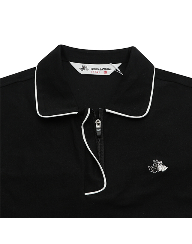 블랙앤화이트 [블랙앤화이트] 여성 파이핑배색 히든마이 냉감 긴팔티셔츠 9333LZSP_BLACK 착용컷