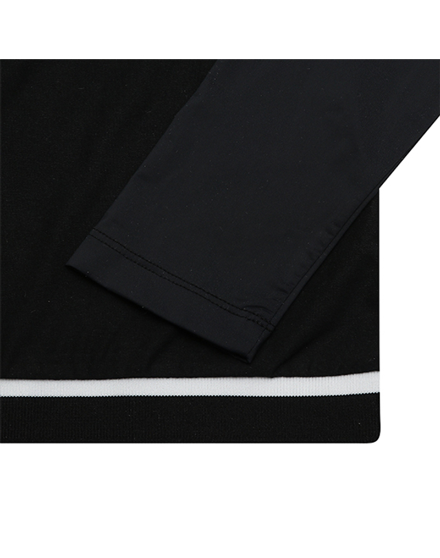 블랙앤화이트 [블랙앤화이트] 여성 파이핑배색 히든마이 냉감 긴팔티셔츠 9333LZSP_BLACK 착용컷
