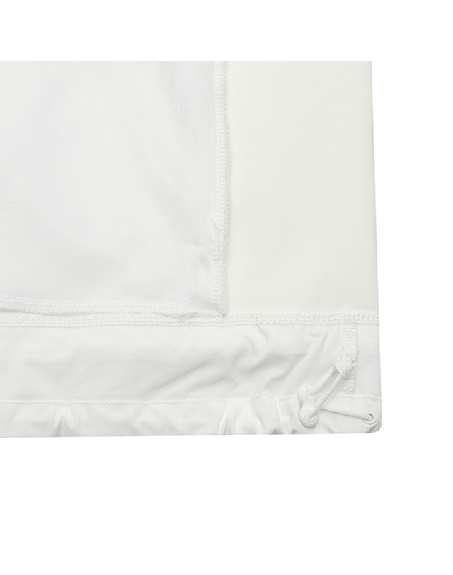 블랙앤화이트 [블랙앤화이트] 여성 쿠션지 반집업 베스트 9803LZLP_WHITE 착용컷