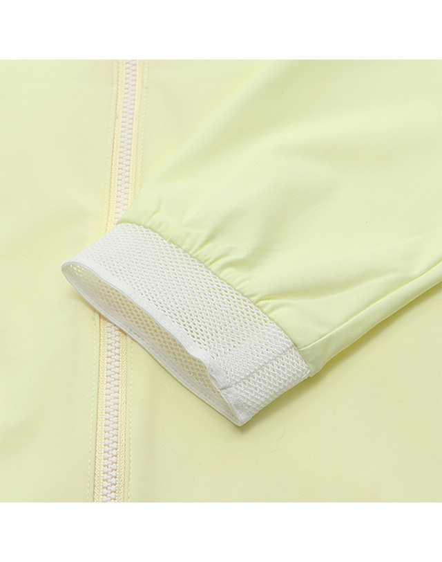 블랙앤화이트 [블랙앤화이트] 여성 펀칭 믹스 풀오픈 져지 점퍼 6203LZJP_YELLOW 착용컷