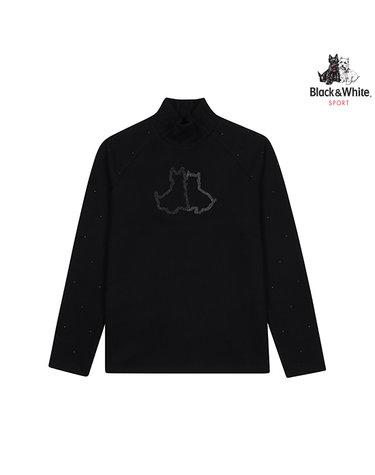[블랙앤화이트] 여성 라글란소매 하이넥 티셔츠 9284LXSP_BLACK