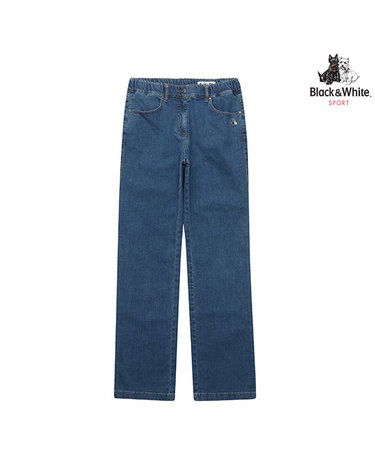 [블랙앤화이트] 여성 여름 데님 세미 부츠핏 팬츠 5414LZWD_NAVY