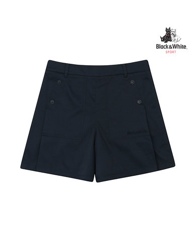 [블랙앤화이트] 여성 5부 A라인 면터치 폴리 반바지 5704LZWP_NAVY