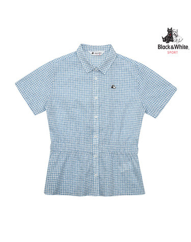 [블랙앤화이트] 여성 드랍숄더 롱 블라우스 6104LZUC_BLUE