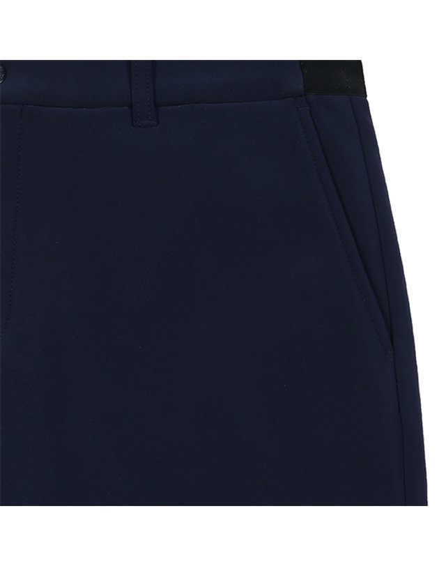 블랙앤화이트 [블랙앤화이트] 남성 면터치 스트레치 밍크 본딩 팬츠 5124GXWP_NAVY 착용컷