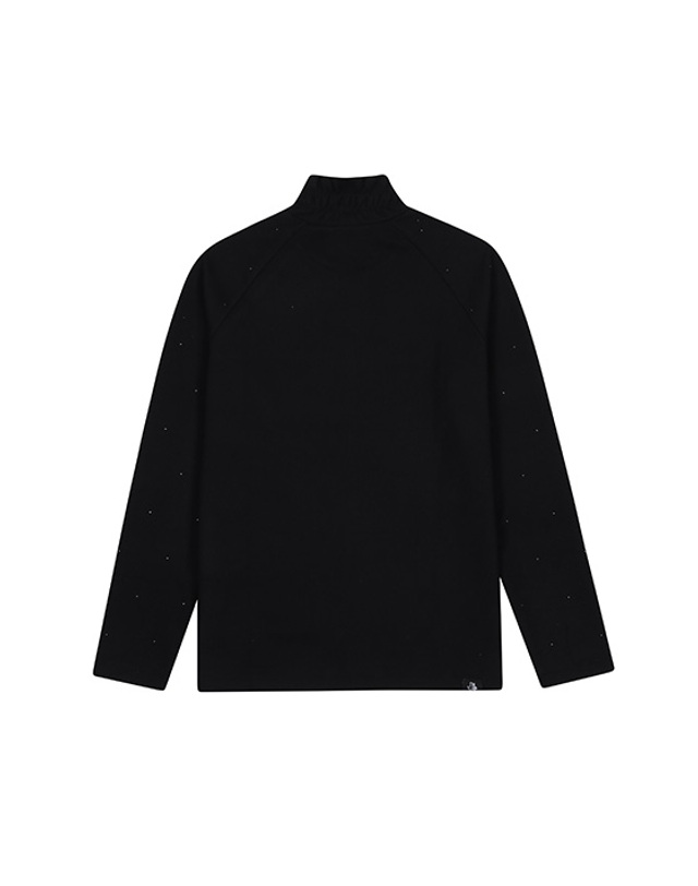 블랙앤화이트 [블랙앤화이트] 여성 라글란소매 하이넥 티셔츠 9284LXSP_BLACK 착용컷