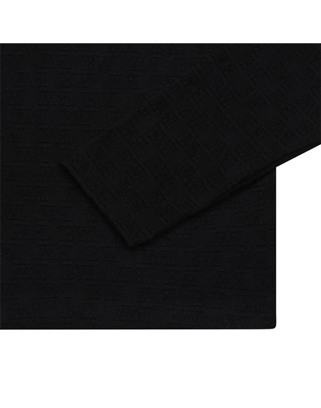블랙앤화이트 [블랙앤화이트] 여성 로고자가드 반집업 티셔츠 9004LXZP_BLACK 착용컷