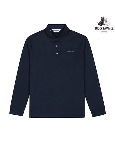[블랙앤화이트] 남성 가슴 절개포인트 긴팔 티셔츠 9305GZS_DARK BLUE