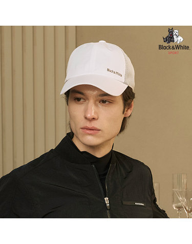 [블랙앤화이트] 남성 메쉬 배색 볼캡 8425GZSP_WHITE
