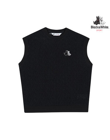 [블랙앤화이트] 여성 원포인트 베스트 9815LZSP_BLACK