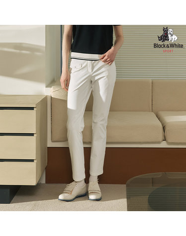 [블랙앤화이트] 여성 후다 장식 일자 팬츠 5055LZWN_WHITE