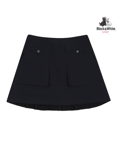 [블랙앤화이트] 여성 아웃포켓 백 플리츠 스커트 4035LZWP_BLACK