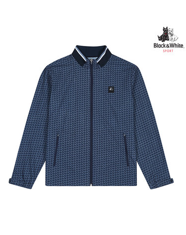 [블랙앤화이트] 남성 로고 프린트 홑겹 바람막이 1155GZWP_NAVY